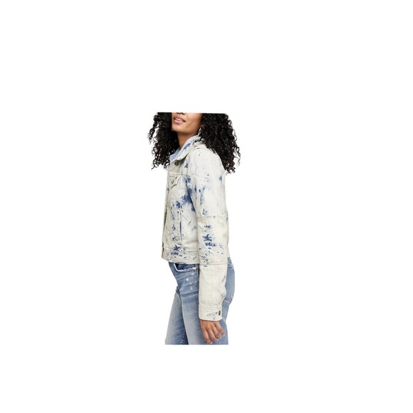 NWT Free People Rumors Jones Tie Dye Blue Denim Jean Jacket Size Medium NWT - Picture 11 of 12